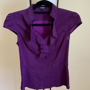 Express Ruffle Polka Dot Dress Shirt